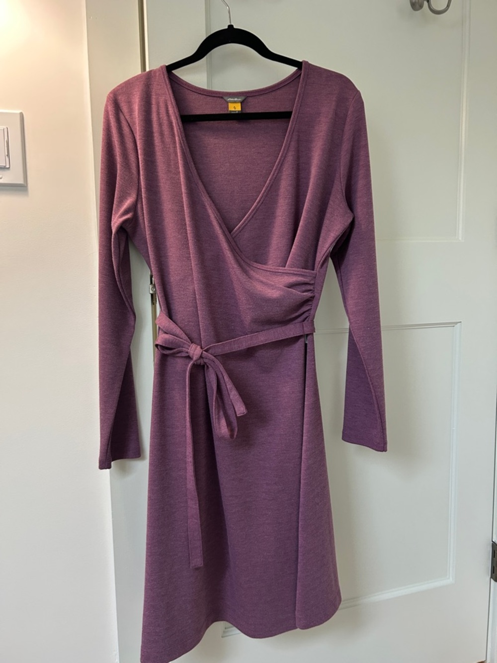 Eddie Bauer Dusty Plum Wrap Dress with Tie Belt